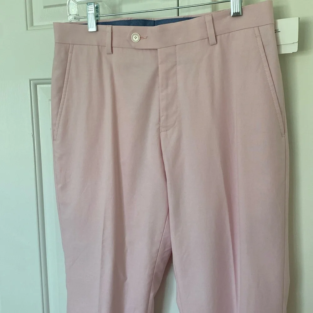 Tommy Hilfiger Men's Light Pink Modern Fit TH Flex Chambray Pants 30W x 30L
